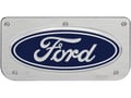 Picture of Truck Hardware Gatorback Single Plate - Blue Ford Oval Brushed Stainless Steel For 12