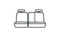 Picture of SeatSaver Custom Seat Cover - Polycotton - Gray/Silver - 60/40 Split Bench Seat - w/Adjustable Headrests - w/Center Shoulder Belt - 4 Doors