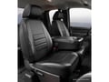 Picture of Fia LeatherLite Custom Seat Cover - Front Seats - 40/20/40 Split Bench - Adj. Headrests - Airbag - Armrest/Storage w/Cup Holder - Cushion Storage - Crew Cab - Solid Black