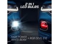 Picture of XK Glow 2-in-1 Multicolor Devil Eye LED Headlight Bulb - H7