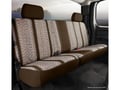 Picture of Fia Wrangler Custom Seat Cover - Saddle Blanket - Rear - Brown - Split Seat 60/40 - Solid Backrest - Adjustable Headrests - Built In Center Seat Belt - Crew Cab