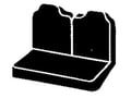 Picture of Fia Wrangler Custom Seat Cover - Saddle Blanket - Black - Front - Split Backrest 50/50 Solid Cushion