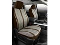 Picture of Fia Wrangler Custom Seat Cover - Saddle Blanket - Brown - Front - Bucket Seats - Adjustable Headrests - Airbag - Armrests - Fold Down Flat Backrest On Passenger Side - Headrest Cover