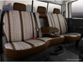 Picture of Fia Wrangler Custom Seat Cover - Saddle Blanket - Brown - Front - Split Seat 40/60 - Adj. Headrests - Built In Seat Belts - Armrest/Storage - Cushion  Has Hump Under Armrest