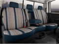 Picture of Fia Wrangler Custom Seat Cover - Saddle Blanket - Navy - Front - Split Seat 40/60 - Armrest/Storage - Cushion Has Hump Under Armrest