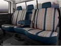 Picture of Fia Wrangler Custom Seat Cover - Saddle Blanket - Navy - Rear - Split Seat 60/40 - Adj. Headrests - Center Seat Belt - Armrest w/Cup Holder - Fold Flat Backrest - Headrest Cover