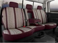 Picture of Fia Wrangler Custom Seat Cover - Saddle Blanket - Wine - Front - Split Seat 40/60 - Adj. Headrest - Armrest/Storage - Cushion Hump Under Armrest