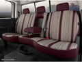 Picture of Fia Wrangler Custom Seat Cover - Saddle Blanket - Wine - Split Seat 60/40 - Adj. Headrests - Airbag - Armrest/Storage - Cushion Cut Out