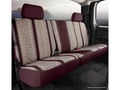 Picture of Fia Wrangler Custom Seat Cover - Saddle Blanket - Wine - Rear - Split Cushion 60/40 - Solid Backrest - Adjustable Headrests - Center Seat Belt - Removable Center Headrest