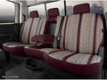 Picture of Fia Wrangler Custom Seat Cover - Saddle Blanket - Wine - Rear - Split Seat 60/40 - Adj. Headrests - Built In Seat Belt - Armrest w/Cup Holder - Cushion Cut Out