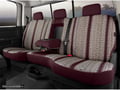 Picture of Fia Wrangler Custom Seat Cover - Saddle Blanket - Wine - Rear - Split Seat 60/40 - Adjustable Headrests - Armrest w/Cup Holder - Incl. Head Rest Cover