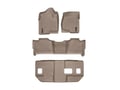 WeatherTech Floor Liners - Tan - Complete Set (Front, 2nd And 3rd Row)