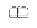 Picture of Precision Fit Custom Front Row Seat Covers - Crew cab or extended cab with 40/20/40-split bench seat with adjustable headrests with center armrest with storage under center seat cushion with seat airbags
