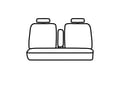 Picture of Precision Fit Custom Second Row Seat Covers - Sedan with solid bench seat with 2 adjustable headrests with center armrest