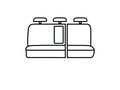 Picture of Precision Fit Custom Second Row Seat Covers - Double cab with 60/40-split cushion with solid backrest with 3 adjustable headrests without fold-down armrest/cupholder with shoulder belt in seat back