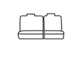 Picture of Precision Fit Custom Second Row Seat Covers - Quad cab with 40/60-split bench seat without headrests without center fold-down armrest with seat belt guide