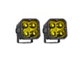Picture of ARC Concept Series Pod - 3” Cube LED Pod Lights - Fog Light - U Bracket - Yellow Lens (2 EA)