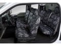 Picture of Prym1 Camo SeatSaver Custom Second Row Seat Covers - Blackout Camo - With 60/40-split backrest with solid cushion with 3 adjustable headrests with center armrest/cupholder with shoulder belt in seatback