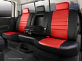Picture of Fia LeatherLite Custom Seat Cover - Rear Seat - 60 Driver/ 40 Passenger Split Bench - Red/Black - Center Seat Belt - Armrest w/Cupholder - 4 Door