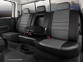 Picture of Fia LeatherLite Custom Seat Cover - Rear Seat - 60 Driver/ 40 Passenger Split Bench - Gray/Black - Center Seat Belt - Armest w/Cup Holder - CrewMax
