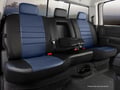 Picture of Fia LeatherLite Custom Seat Cover - Rear Seat - 60 Driver/ 40 Passenger Split Bench - Adjustable/Non-Removable Headrests - Built-In Center Seat Belt - Center Armrest w/cup holder - Blue/Black
