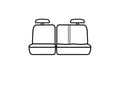 Picture of SeatSaver Custom Seat Cover - Polycotton - Gray/Silver - w/60/40 Bench Seat - w/Adjustable Headrest - w/Center Shoulder Belt - Extended Cab