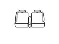 Picture of SeatSaver Custom Seat Cover - Polycotton - WaterProof - Gray - w/40/20/40 Bench Seat - w/Adjustable Headrest - w/o Armrest - w/Shoulder Belt In Seat Back - Extended Cab - Regular Cab