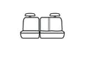 Picture of SeatSaver Custom Seat Cover - Polycotton - WaterProof - Taupe - w/60/40 Bench Seat - w/Adjustable Headrest - w/Center Shoulder Belt - Extended Cab