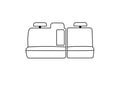 Picture of Precision Fit Custom Second Row Seat Covers - Sedan with 40/60-split backrest with solid cushion with 3 adjustable headrests without center armrest