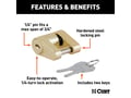 Picture of Curt Brass-Plated Steel Trailer Tongue Coupler Lock - 1/4