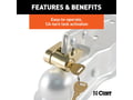 Picture of Curt Brass-Plated Steel Trailer Tongue Coupler Lock - 1/4