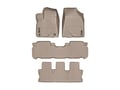 Picture of WeatherTech Front, Rear & 3rd Row FloorLiners w/ Center Aisle - Tan