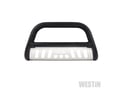 Picture of Westin Ultimate Bull Bar - Black Steel - w/Stainless Steel Skid Plate
