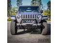 Picture of Westin WJ2 Stubby Front Bumper w/LED Light Bar Mount - Steel - Textured Black - Incl. Mounting Bracket - Hardware And Install Sheet