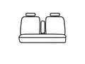Picture of Precision Fit Seat Covers 3rd Row - With leather solid bench seat with 2 adjustable headrests with center armrest with cargo net hooks with plastic tray on seat back