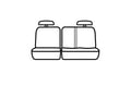 Picture of Precision Fit Seat Covers 2nd Row - Crew cab with 60/40-split bench seat with 2 adjustable headrests without center armrest