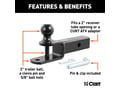 Picture of Curt 3-in-1 ATV Ball Mount With 2