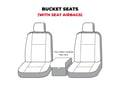 Picture of SeatSaver Custom Seat Cover - Polycotton - Gray/Silver - w/Bucket Seat - w/Adjustable Headrest - Seat Airbag - Crew Cab - Extended Cab - Regular Cab