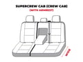 Picture of Carhartt Super Dux SeatSaver Custom Second Row Seat Covers - With 60/40-split bench seat with 3 adjustable headrests with fold-down armrest/cupholder with center shoulder belt
