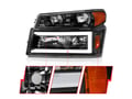 Picture of ANZO Crystal Headlights w/ Light Bar Black Housing 4Pcs