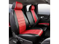 Picture of Fia LeatherLite Custom Seat Cover - Red/Black - Front - Split Seat 40/20/40 - Adj. Headrests - Armrest/Storage - Cushion Storage - Extended Crew Cab