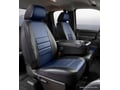 Picture of Fia LeatherLite Custom Seat Cover - Blue/Black - Front - Split Seat 40/20/40 - Adj. Headrests - Armrest/Storage - No Cushion Storage - Crew Cab - Regular Cab