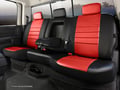 Picture of Fia LeatherLite Custom Seat Cover - Rear Seat - 60 Driver/ 40 Passenger Split Bench - Red/Black - Adjustable Headrests - Built-In Seat Belts - Armrest w/cup Holder