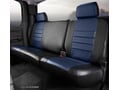 Picture of Fia LeatherLite Custom Seat Cover - Rear Seat - 40 Driver/ 60 Passenger Split Bench - Blue/Black - Adjustable Headrests - Center Seat Belt - Fold Flat Backrest