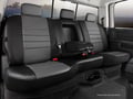 Picture of Fia LeatherLite Custom Seat Cover - Gray/Black - Front - Split Seat 40/60 - Adj. Headrests - Built In Seat Belts - Armrest/Storage - Cushion Has Hump Under Armrest