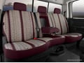 Picture of Fia Wrangler Custom Seat Cover - Saddle Blanket - Wine - Rear - Split Seat 40/60 - Adjustable Headrests - Armrest w/Cup Holder - Fold Flat Backrest - Extended Crew Cab