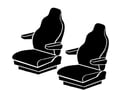 Picture of Fia Wrangler Universal Fit Seat Cover - Front - Black - Bucket Seats - High Back - Isringhausen 6800