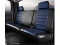 Picture of Fia Oe Custom Seat Cover - Rear Seat - 40 Driver/ 60 Passenger Split Bench - Blue/Black - Solid Backrest - Extended Cab
