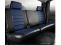 Picture of Fia LeatherLite Custom Seat Cover - Rear Seat - 60 Driver/ 40 Passenger Split Bench - Blue/Black - Solid Cushion - Cushion Cut Out