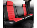Picture of Fia LeatherLite Custom Seat Cover - Red/Black - Rear - Split Seat 60/40 - Adjustable Headrests - Center Seat Belt - Fold Down Backrest